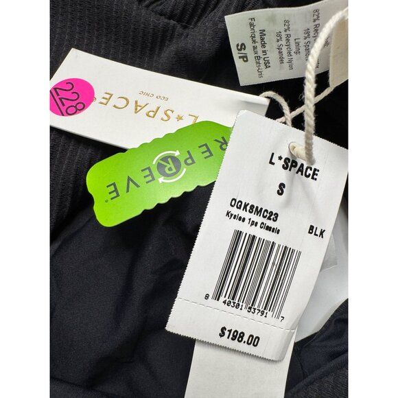 L * Space Kyslee One Piece Size Small Black Swimsuit Adjustable Straps NWT Textu - Picture 5 of 9